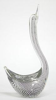 Italian Murano Glass Swan Sculpture