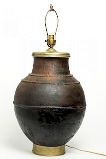 Very Large Chinese Neolithic Earthenware Lamp
