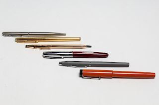 6 Assorted Pens, incl. Waterman & Gold-Filled