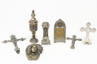 Vintage Silver-Tone Catholic Church Items