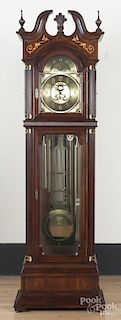 Charles Sligh tubular tall case clock, 87" h.