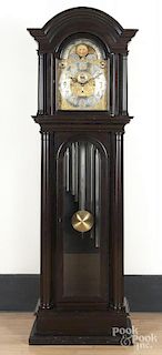 Mahogany tubular tall case clock, ca. 1910, retail