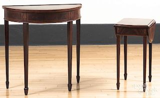 Hekman inlaid mahogany console table, together wit