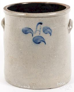 Stoneware crock, 19th c., with cobalt decoration,