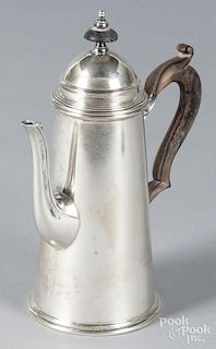 Sterling silver teapot, 8 1/2" h., 16.4 ozt.