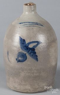 Quebec stoneware jug, 19th c., impressed {J. A. Tr