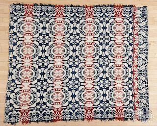 Knox County, Ohio jacquard coverlet, inscribed {Ad