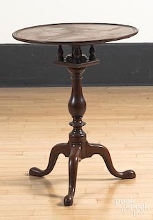 Queen Anne mahogany candlestand, 18th c., 27 1/2"