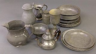 Miscellaneous pewter grouping