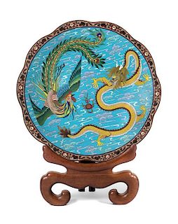 A Chinese Cloisonne Enamel Charger, Diameter 20 3/8 inches.