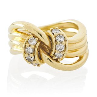 JOSE HESS DIAMOND & YELLOW GOLD RING
