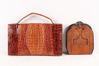 (2) LEATHER BAGS
