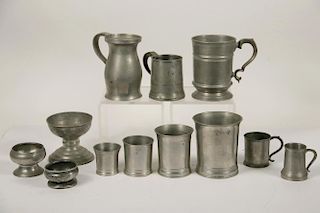 (12 PCS) EARLY PEWTER