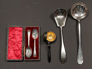 (5) SILVER PLATED SERVING UTENSILS