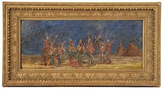 19TH C. PAINTING OF AMERICAN INDIANS