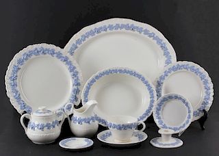 (60 PCS) WEDGWOOD QUEEN'S WARE EMBOSSED CHINA