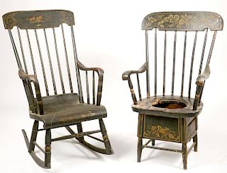 COUNTRY STENCILED ROCKER & POTTY CHAIR
