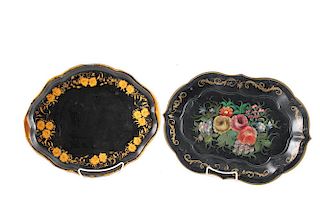 (2) TOLE PAINTED TRAYS