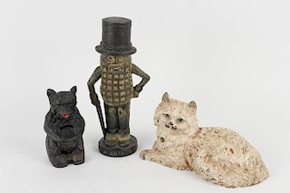 (3) CAST IRON FIGURAL OBJECTS