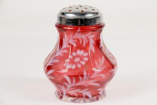 CRANBERRY OPALESCENT GLASS SHAKER