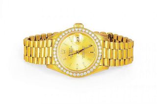 Rolex Oyster Perpetual Datejust Gold and Diamond Ladies Watch