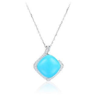 A Turquoise and Diamond Pendant