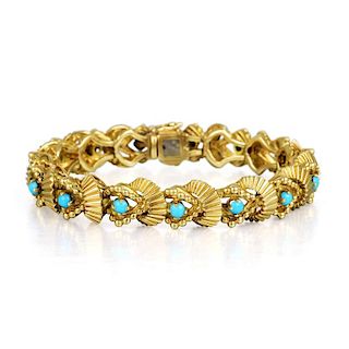 Tiffany & Co. Gold and Turquoise Bracelet
