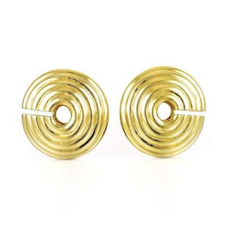 David Webb Gold Swirl Earrings