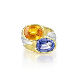 Giovane Blue and Yellow Sapphire Ring