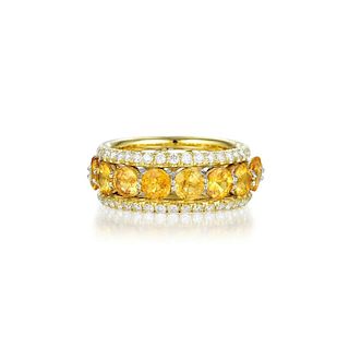 A Yellow Sapphire and Diamond Eternity Ring