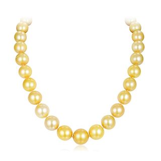 A Golden South Sea Pearl Necklace
