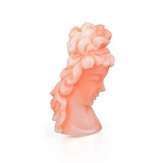 A Carved Coral Bust