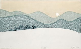 Sabra Field (American, b. 1935)- Woodcut