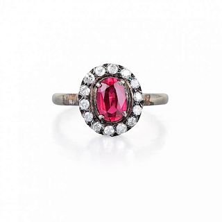 An Antique Ruby and Diamond Ring