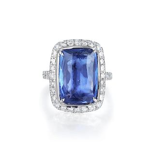 A 9.16-Carat Unheated Ceylon Sapphire Ring