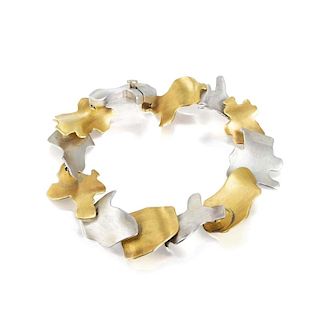 Frank Gehry Tiffany & Co. Silver and Gold Leaves Bracelet