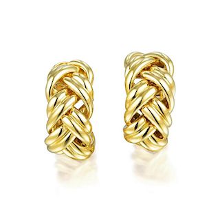 Asprey Braided Gold Hoop Earrings