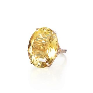 A 38.5-Carat Citrine Gold Ring