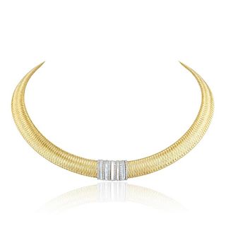 Roberto Coin Diamond and Mother of Pearl Gold Necklace