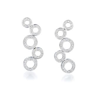 A Pair of Diamond Cascading Circles Earrings