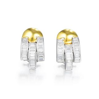 A Pair of Baguette Diamond Earrings