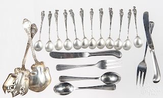 Cini sterling silver Twelve Apostles spoons, 4.65 ozt., together with two sterling Wendell Mfg. Co.