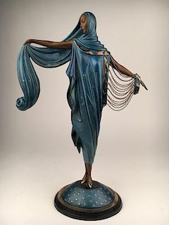 Erte "Moonlight" sculpture.<BR>Marked with the Erte monogram and stamped edition n