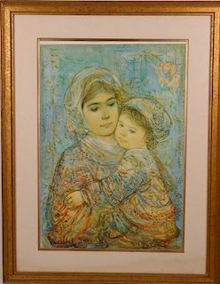 "Vivian and Child"  limited print by Edna Hibel.