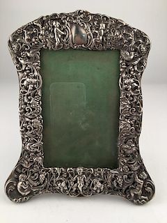 English silver frame with easel.