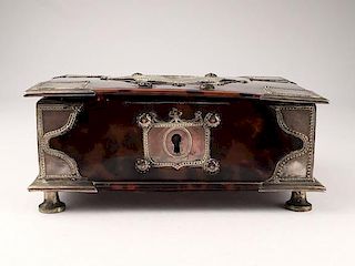 Antique Persian silver mount box.