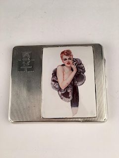 Hallmarked sterling sterling silver cigarette case with an added plaque to the t