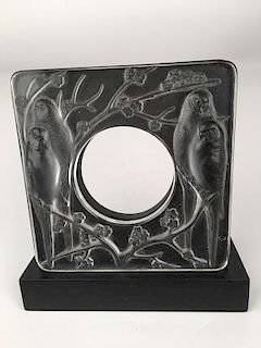 Rene Lalique "Inseparables" frame and stand.