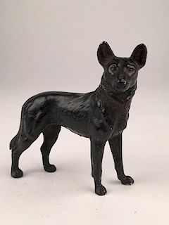 Antique Vienna cold painted bronze figure of a dog.