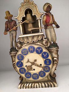 Antique "Blackamoor" carved wooden clock.